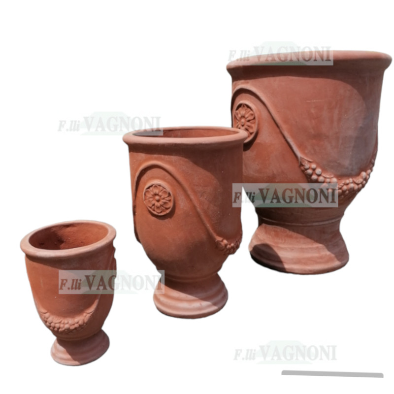 SET 3 VASI ANDUZE IN TERRACOTTA CM. 27-46-63